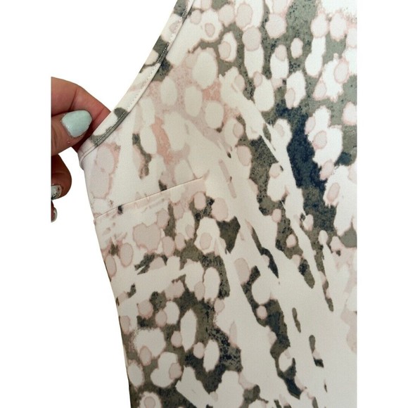 Mossimo sleeveless Green And Pink watercolor pattern skater dress sz small - Picture 4 of 7